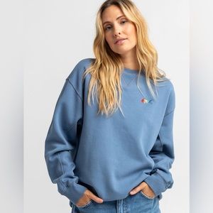 BILLABONG x Wrangler Wayward Womens Ocean Crew Sweatshirt Boho Sz XS GUC Fall